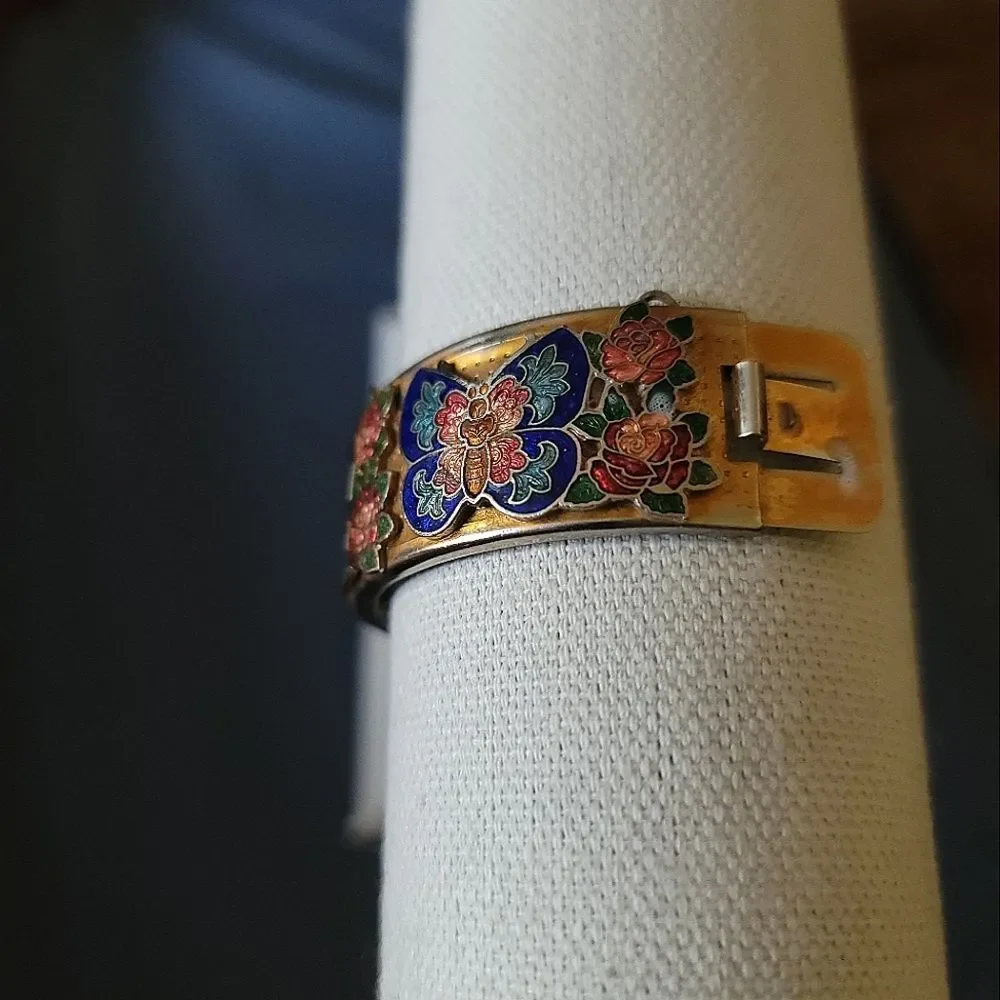 Cloisonne Butterfly Bracelet